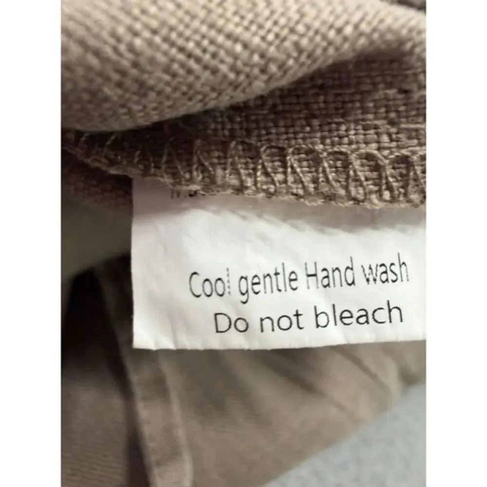 XIMO Pants Womens Size L Brown 100% Linen Jogger‎ Minimalist Neutral Lagenlook